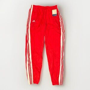 Vintage Y2K Adidas Nylon Red TEAM Track Pants Men’s Size XL NEW Zip Legs Retro